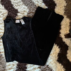 Kathie Lee Collection Black Velvet Long Dress